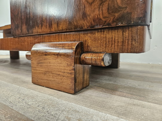 Image 1 of Art Decò Dressing Table In Walnut With Mirror