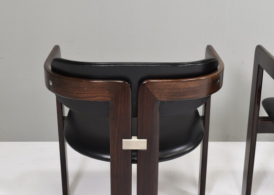 Image 1 of Fauteuils Pamplona en cuir noir par Augusto Savini pour POZZI, Italie - 1965