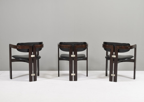 Image 1 of Fauteuils Pamplona en cuir noir par Augusto Savini pour POZZI, Italie - 1965