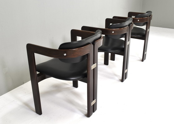 Image 1 of Fauteuils Pamplona en cuir noir par Augusto Savini pour POZZI, Italie - 1965