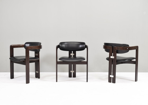 Image 1 of Fauteuils Pamplona en cuir noir par Augusto Savini pour POZZI, Italie - 1965