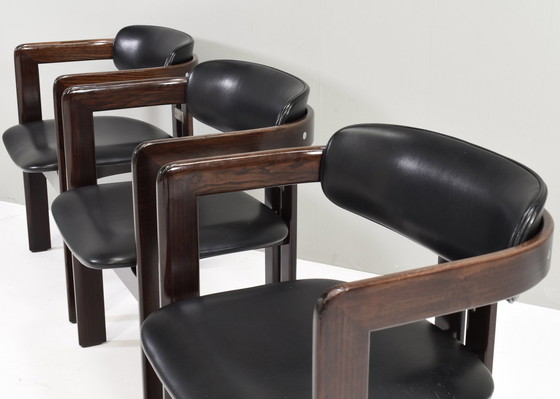 Image 1 of Pamplona Armchairs in Black leather by Augusto Savini for POZZI, Italy – 1965