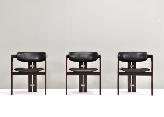 Image 1 of Pamplona Armchairs in Black leather by Augusto Savini for POZZI, Italy – 1965