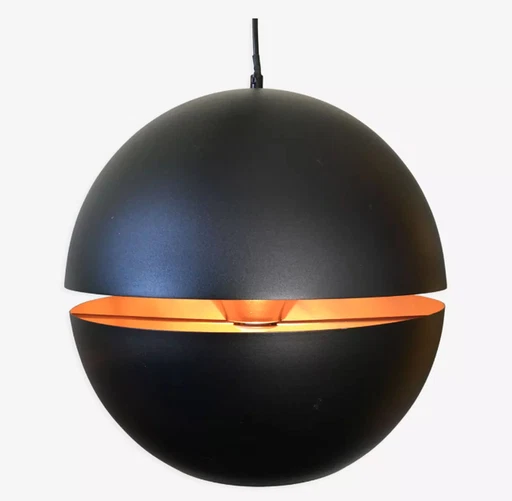 Belide sphere pendant light in black metal