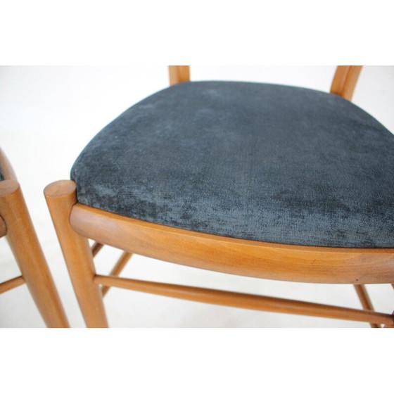 Image 1 of Set of four beechwood dining chairs, Italy 1960.