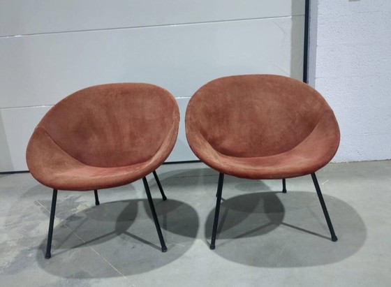 Image 1 of Pair De Fauteuils Ballon By Lusch Erzeugnis