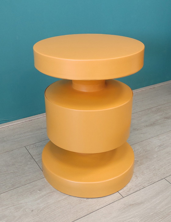 Image 1 of Modern Ochre Yellow Design Side Table Of Metal