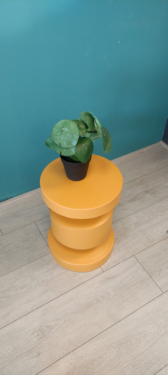 Image 1 of Modern Ochre Yellow Design Side Table Of Metal