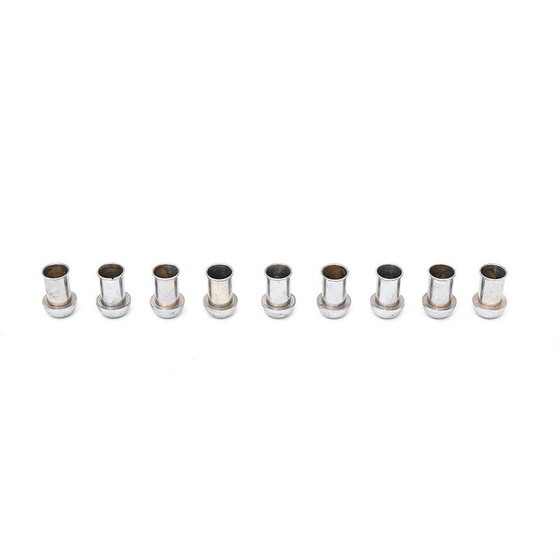 Image 1 of Set of 9 vintage chrome metal candlestick, Italy 1960