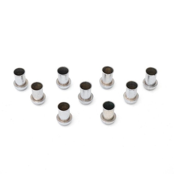 Image 1 of Set of 9 vintage chrome metal candlestick, Italy 1960