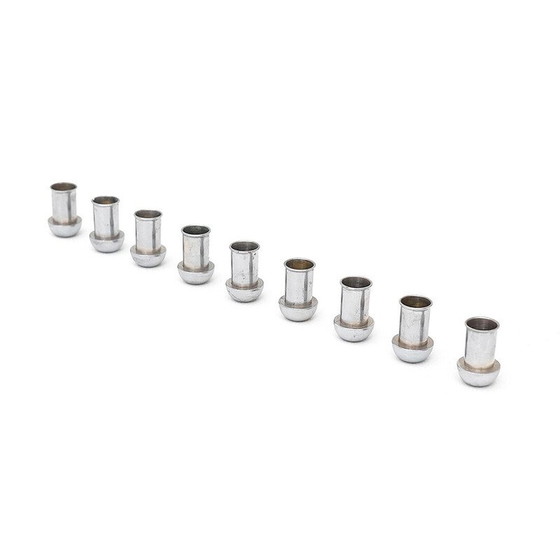 Image 1 of Set of 9 vintage chrome metal candlestick, Italy 1960
