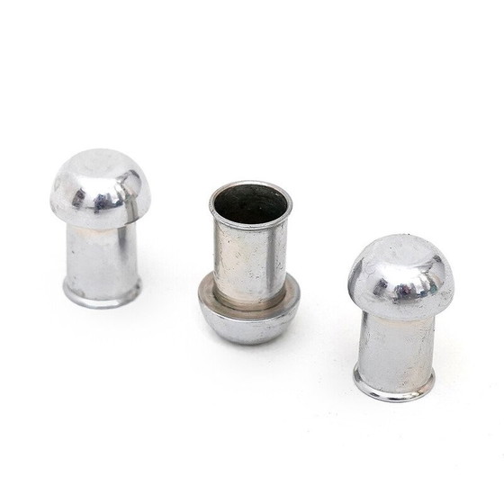 Image 1 of Set of 9 vintage chrome metal candlestick, Italy 1960