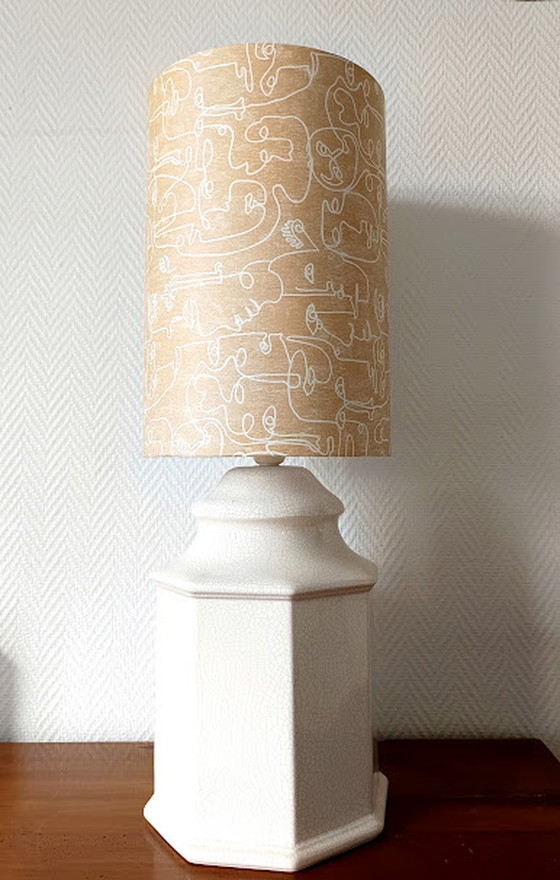 Image 1 of Large art deco lamp in crackled ceramic