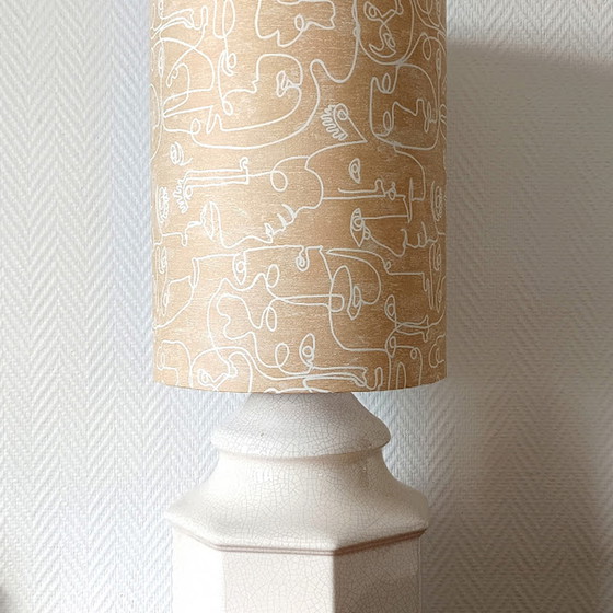 Image 1 of Large art deco lamp in crackled ceramic