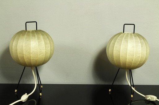 Cocoon Bedside Table Lamps By Friedel Wauer For Goldkant, 1960S, Set Of 2