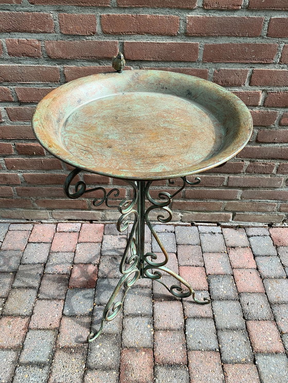 Image 1 of Elegant Birdbath On Stand Antique Style