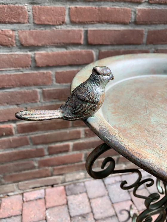 Image 1 of Elegant Birdbath On Stand Antique Style