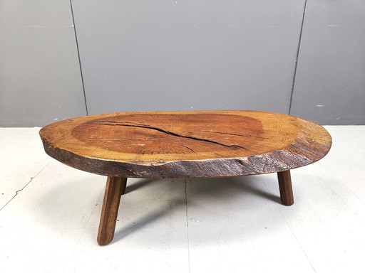 Tripod Brutalist Tree Root Coffee Table, 1970S