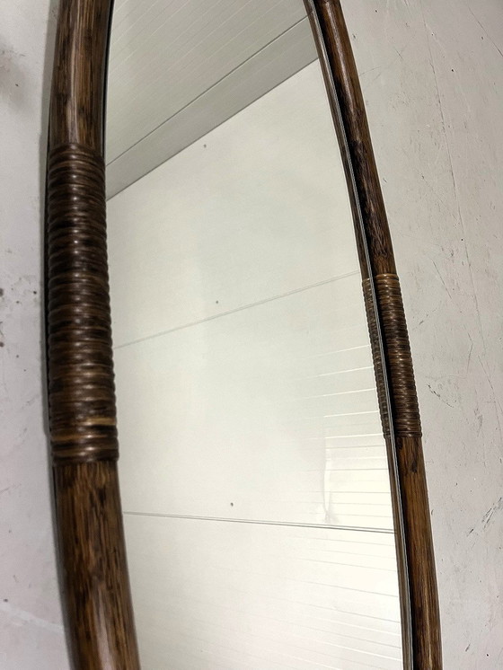 Image 1 of Large Rattan Wall Mirror 1970'S