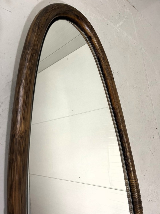 Image 1 of Large Rattan Wall Mirror 1970'S