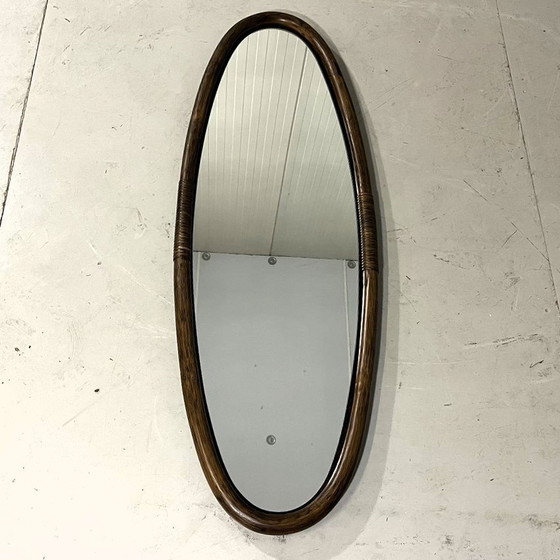 Image 1 of Large Rattan Wall Mirror 1970'S