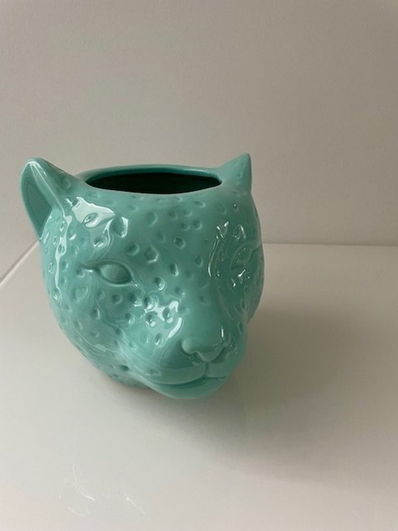 Image 1 of Flower Pot Panther Mint Green