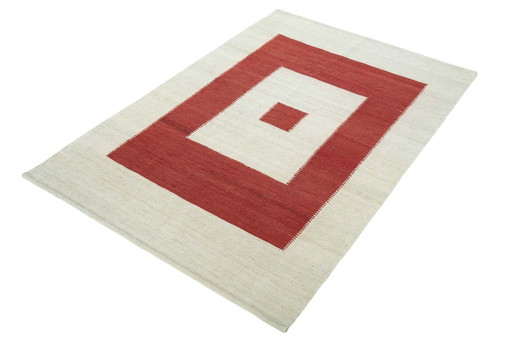 Hand-woven designer kilim Fars - 193 X 125 Cm (New) - Minimalist elegance