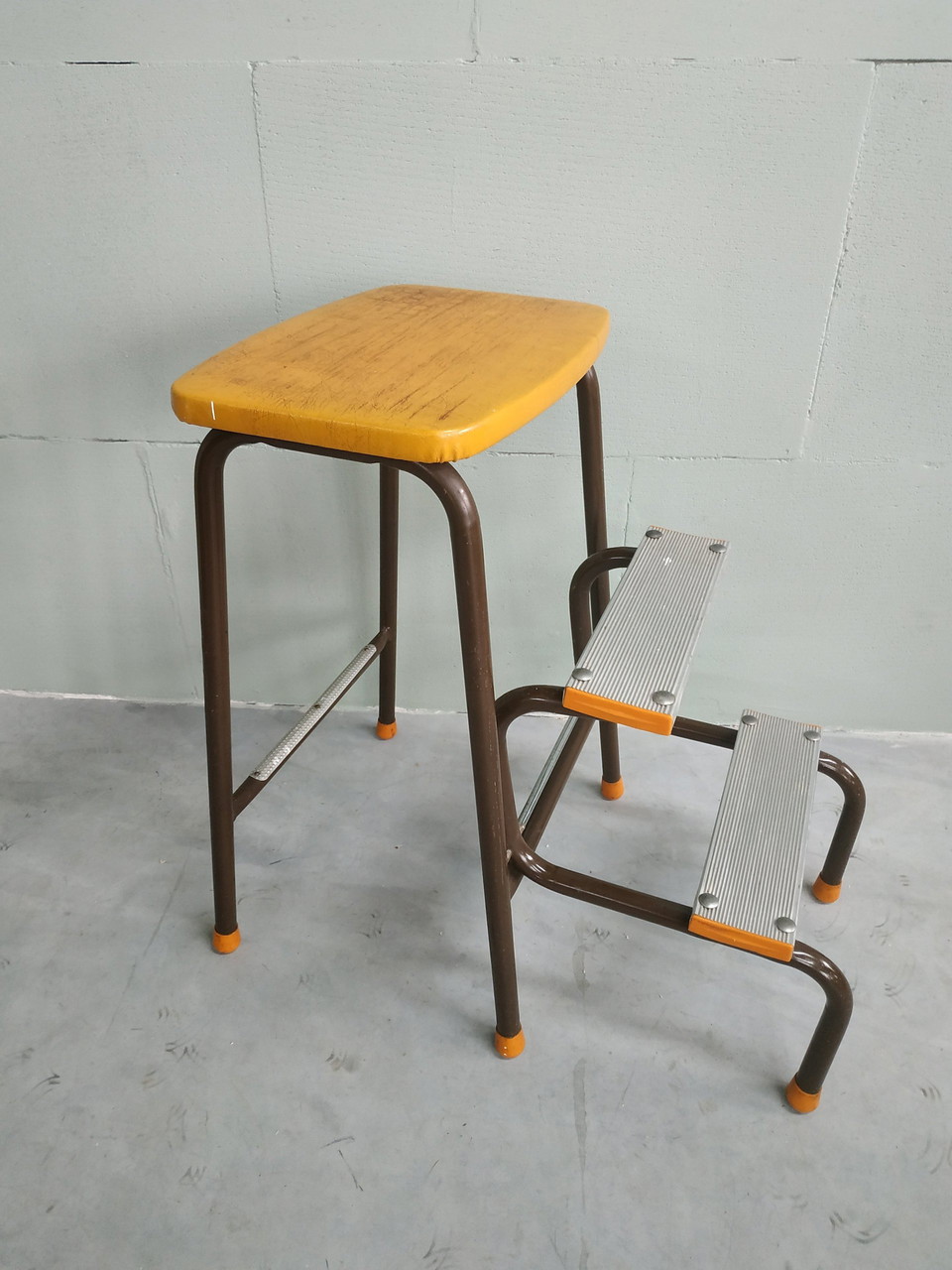 Antique Retro Kitchen Stool With Steps Vintage Retro Metal Step