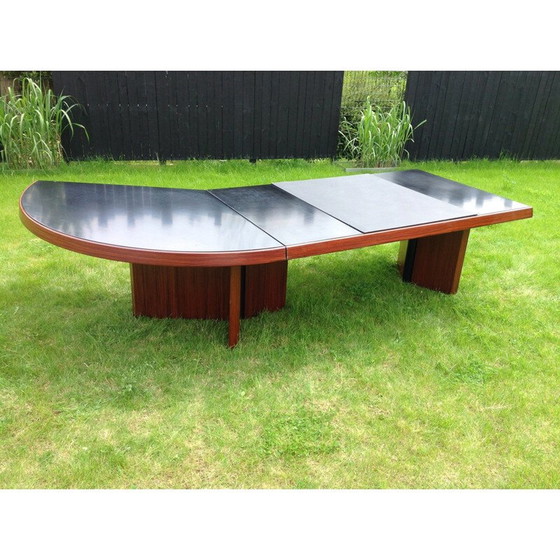 Image 1 of Vintage rosewood conference desk with drawer, 1970