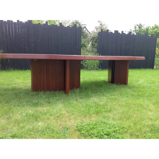 Image 1 of Vintage rosewood conference desk with drawer, 1970