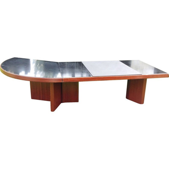 Image 1 of Vintage rosewood conference desk with drawer, 1970