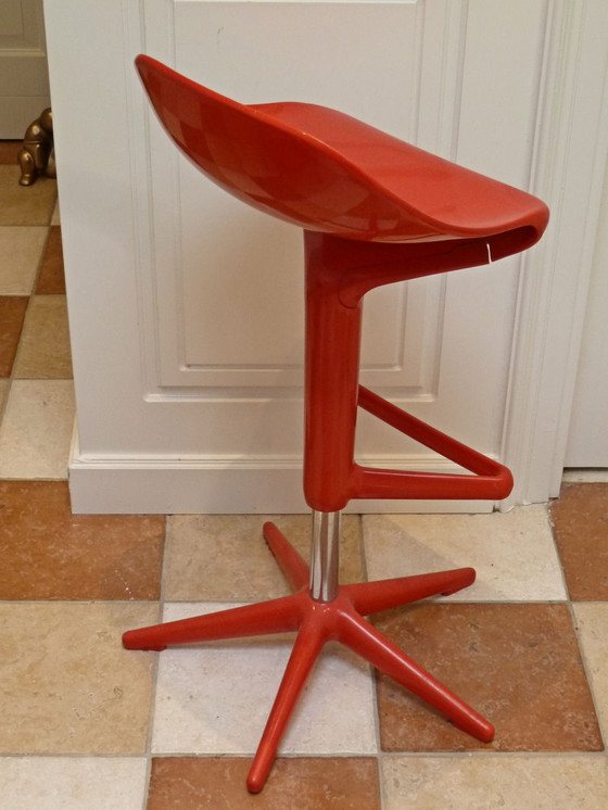 Image 1 of Kartell Tabouret de bar Spoon rouge Antonio Citterio