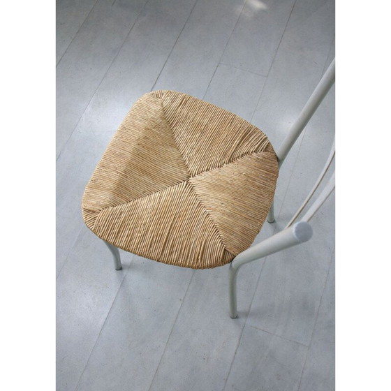 Image 1 of Sedia vintage in paglia e metallo, Italia