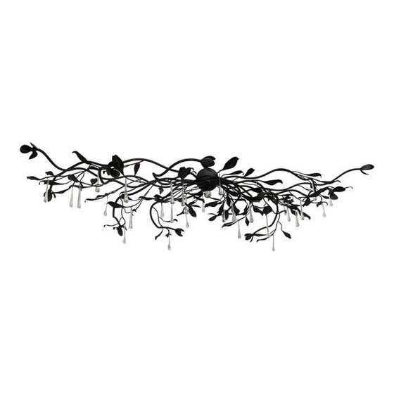 Image 1 of Florentine Art Black Metal Wrought Iron Chandelier, Made In Italy