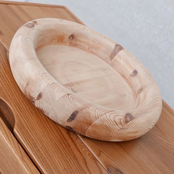 Image 1 of Mid-century pine wooden bowl, Belgium 1970s