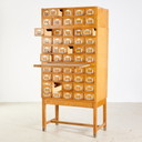 Vintage oak bookcase card cabinet,1960