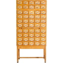 Vintage oak bookcase card cabinet,1960