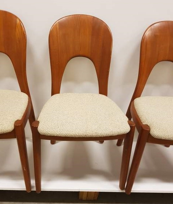 Image 1 of 4x Vintage Beige Dining Chairs Niels Koefoed Hornslet