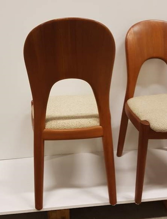 Image 1 of 4x Vintage Beige Dining Chairs Niels Koefoed Hornslet