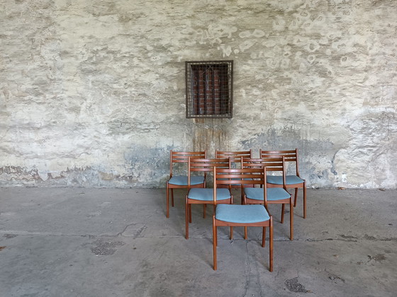 Image 1 of 6x Henning Kjaernulf For K.S Møbler Teak Design Chairs Dansk Design