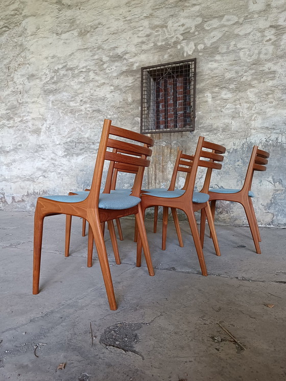 Image 1 of 6x Henning Kjaernulf For K.S Møbler Teak Design Chairs Dansk Design