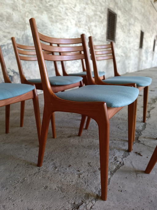 6x Henning Kjaernulf For K.S Møbler Teak Design Chairs Dansk Design