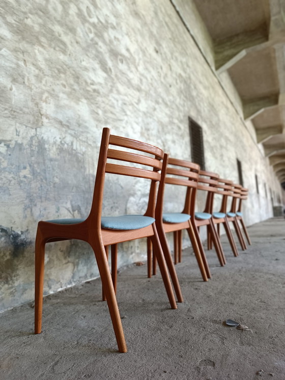 Image 1 of 6x Henning Kjaernulf For K.S Møbler Teak Design Chairs Dansk Design