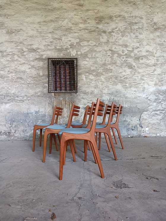 Image 1 of 6x Henning Kjaernulf For K.S Møbler Teak Design Chairs Dansk Design