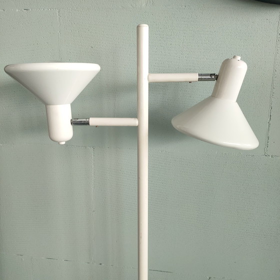 Image 1 of Lampada da terra vintage bianca con 2 faretti regolabili 