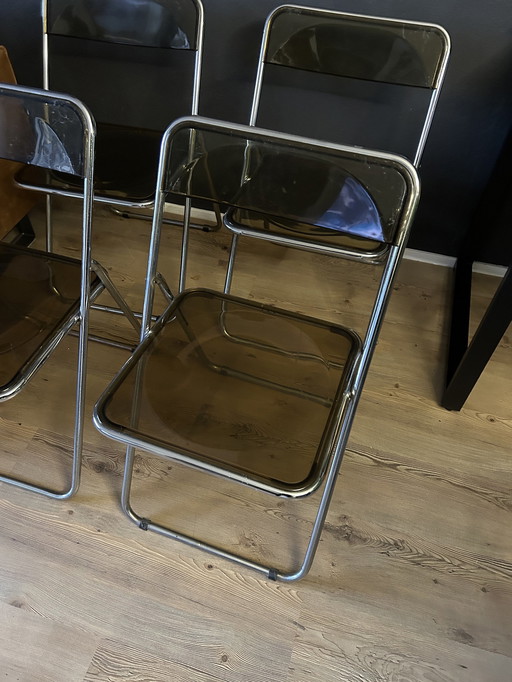 4 Vintage Retro Plexiglas Folding Chairs
