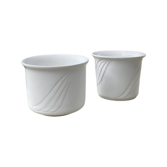 Image 1 of Coppia di vasi vintage in ceramica bianca per Duemler e Breiden, Germania 1970