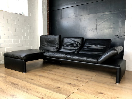 Koinor Leather Sofa Raoul Black With Adjustable Backrests