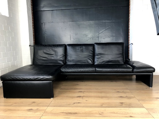 Koinor Leather Sofa Raoul Black With Adjustable Backrests