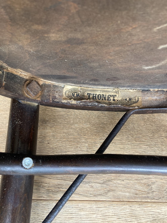 Image 1 of 4 X Thonet Chairs With Crocodile Print